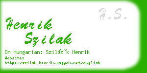 henrik szilak business card